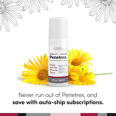 Penetrex Joint & Muscle Therapy - Soothing Gel for Back, Neck, Hands, Feet - Premium Whole Body Rub with Arnica, Vitamin B6 & MSM - 3oz Roll On Gel (2-Pack) - Image 7