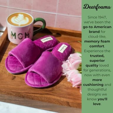 Dearfoams Women's Beatrice Velour Slide, Mystic Purple Velour, M - Image 4