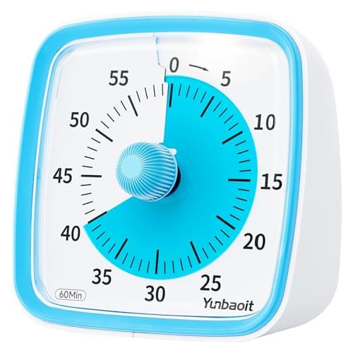 Yunbaoit Visual Timer with Night Light, 60-Minute Countdown Timer for Kids and Adults, Silent Classroom Timer, Time Management Tool for Home, School, or Work (Light Blue) - Image 1