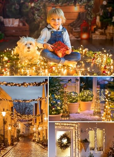 Minetom Solar String Lights Outdoor Waterproof- 40 FT 100 LED Solar Powered String Lights with 8 Lighting Modes, IP65 Waterproof Solar Christmas Lights for Outdoor Outside Tree Party Decor, Warm White - Image 7
