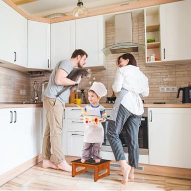 One Step Stool for Bed, Wooden Step Stool with Non-Slip Feet, 450 LBS Capacity Stepping Stool for Adults Seniors, Bedside Steps for High Beds, Bathroom Kitchen Bedroom, Easy to Assemble, Rustic Brown - Image 6