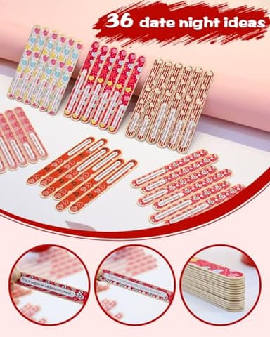 xiheer Date Night Ideas for Couples, 36 Date Night Sticks Couples Games for Boyfriend Girlfriend, Engagement Husband Wife Bridal Anniversary Wedding for Him and Her - Image 4