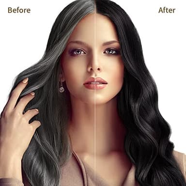 COSMTEK Black Hair Dye Shampoo for Gray Hair, Semi-Permanent Hair Color Shampoo for Women and Men, Herbal and No Ammonia, 3 in 1-100% Grey Coverage(16.9 Fl oz) - Image 5