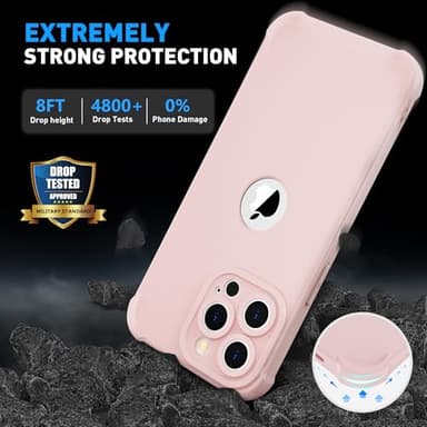 ORETECH for iPhone 13 Pro Max Case, with [2 x Screen Protectors] [15 Ft Military Grade Drop Test] [Camera Protection] 360° Shockproof Slim Thin Phone Case iPhone 13 Pro Max Cover 6.7" Baby Pink - Image 5
