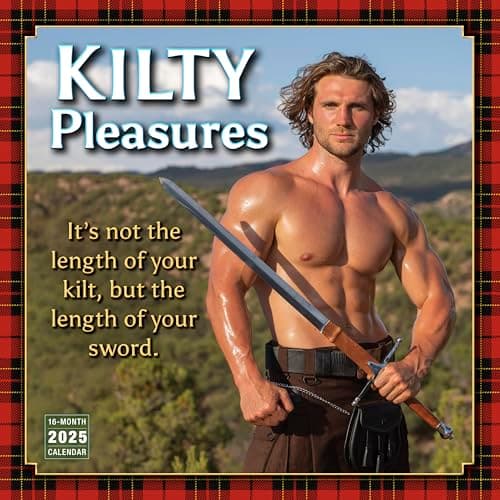 Kilty Pleasures 2025 Wall Calendar, 16-Month Humor & Comic Calendar, 12" x 12" - Image 1