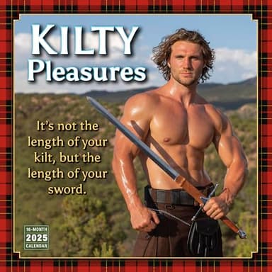 Kilty Pleasures 2025 Wall Calendar, 16-Month Humor & Comic Calendar, 12" x 12" - Image 1
