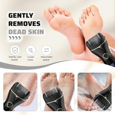 Electric Callus Remover for Feet Portable Professional Pedi Feet Care for Dead Skin Callous Remover Tool Waterproof Pedicure Foot File Kit 16 in 1 5688Black - Image 2