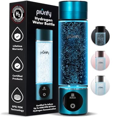 Hydrogen Water Bottle Generator - Up to 4100+ PPB - SPE/PEM Technology - Certified H2 Generator - Portable Athletic Performance & Hydration System - 6-Hour Hydrogen Retention, 10 oz (Turquoise) - Image 1