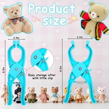 Juome Upgraded Safety Eye Tool for Crocheting - Crochet Tools for Attaching Crochet Safety Eyes, Auxiliary Tool for 5-30mm Stuffed Animals Safety Eyes Doll Making Supplies (Blue 1pcs) - Image 3