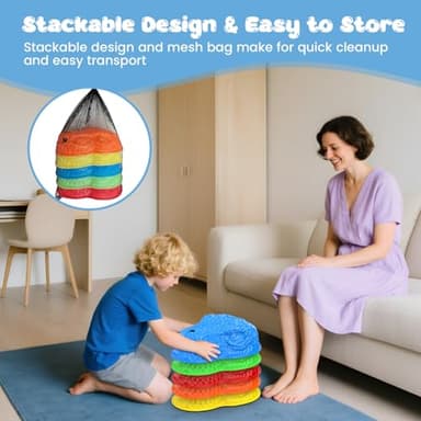 Dinosaur Toys for Kids 3-5, Mist Spraying Dino Roaring & Light up Stepping Stones for Kids, Indoor & Outdoor Durable Non-Slip Sensory Balance Stones with 5 Rechargeable Batteries, Gift for Toddlers - Image 6