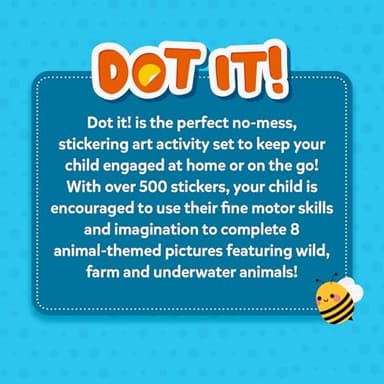 Skillmatics Dot It Sticker Art - Animals, Mess-Free Fun for Kids, 500+ Stickers, Craft Kits, DIY Scrapbooking Activity, Travel Toys, Gifts for Boys & Girls Ages 3, 4, 5, 6, 7 - Image 6
