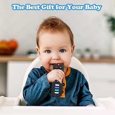 ROBBEAR Baby Teething Toys, Food Grade Silicone Teether for Babies 3 6 12 18 Months, TV Remote Shape Toddlers Chew Toys, Freezer BPA Free (Pink RC) - Image 7