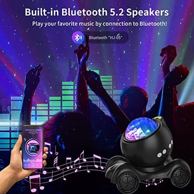 ENOKIK Northern Light Projector, Aurora Star Projector Built-in Bluetooth Speaker, White Noise Machine for Kids Adults, Galaxy Light for Bedroom/Ceiling/Party/Gift (Black) - Image 4