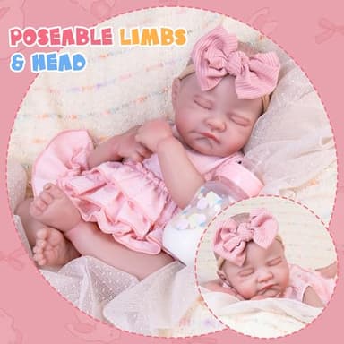 Aori Reborn Baby Dolls Realistic - Lifelike 20 Inches Newborn Baby Doll Girls with Poseable Limbs and Feeding Kit Included, Nice Gift for Kids 3+ - Image 6