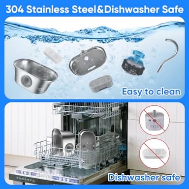 Cat Water Fountain with Water Level Window, One Set of Filter, 108oz/3.2L Pet Water Fountain for Cats/Dogs Inside, 304 Stainless Steel, Dishwasher Safe with Low Noise Pump, Filtration System - Image 3