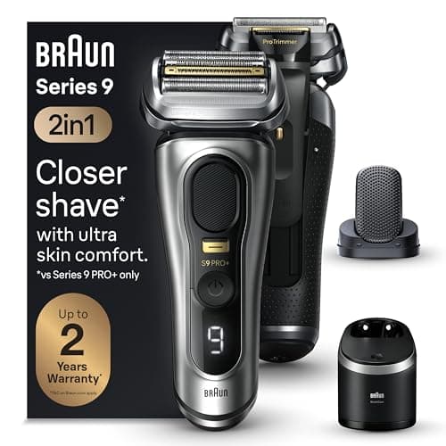 Braun Series 9 PRO+ Electric Razor for Men, 5 Pro Shaving Elements and Shave-Preparing ProComfort Head for Closeness & Skin Comfort, 6in1 SmartCare Center, Wet or Dry Use, Charging Stand, 9597cc - Image 1