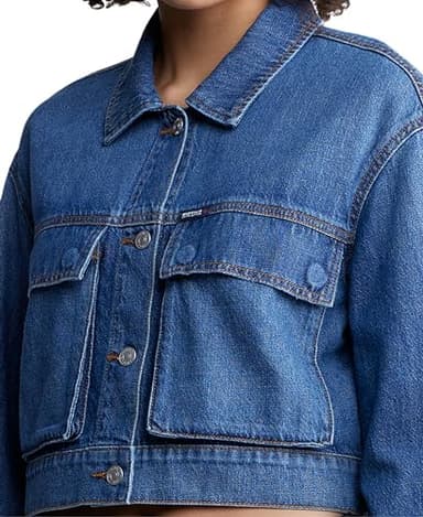 Buffalo David Bitton Women's Teagan Boxy Cropped Denim Jacket, Authentic Worn - Image 7