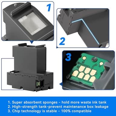 T04D1 Maintenance Box for EcoTank ET-15000 ET-3760 ET-3850 ET-4850 ET-4760 ET-3750, T04D100 Ink Maintenance Box for ET15000 ET-4750 ET-3830 ET-3843 ET-5150 ET-2980 ET3760 Printer, TO4D1/04D1/EWMB2 - Image 4