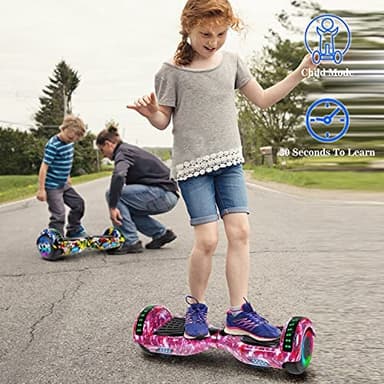 LIEAGLE Hoverboard, 6.5" Self Balancing Scooter Hover Board with Many Certified Wheels LED Lights for Kids Adults(star purple) - Image 2