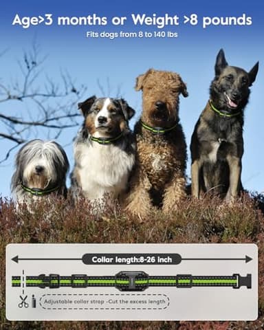 Dog Training Collar with 7 Training Modes, 4200Ft Remote Electronic Dog Shock Collar, Electric Shock Collar for Small Medium Large Dogs (Green) - Image 7