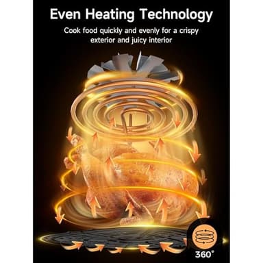 Kitchen Elite Digital Air Fryer Oven, Compact Cooker with Window, 7 Presets, Nonstick Basket for Fast Cooking, Easy Cleanup, 5.28 Quart, Black - Image 5