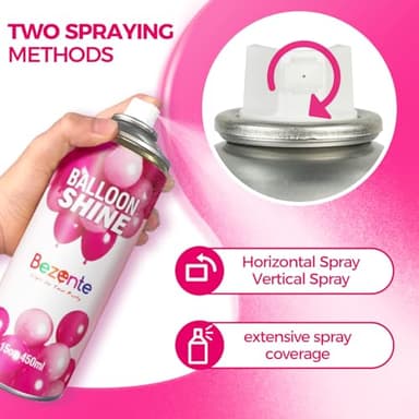 Bezente Balloon Shine Spray - 15 oz High Shine Balloon Spray, Waterproof, Long-Lasting Antioxidant, Odorless, Instant Shiny Effect for Party Balloons Decorations - Image 5