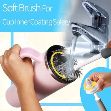 Dosanlues 8Pcs Water Bottle Cleaner Brush - Multipurpose Cup Cleaner Kit with Long Nylon Straw Brush Long Handle Silicone Bottles Cleaning for Tumbler, Sports Water Bottle, Wine Glass - Image 6