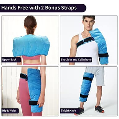 RAINBOW Extra Large Gel Ice Pack for Injuries Reusable (20.5''x 13''), Flexible Cold Pack for Back Pain Relief, Hot Cold Therapy Full Back Ice Pack for Swelling, Bruises & Sprains - Image 2