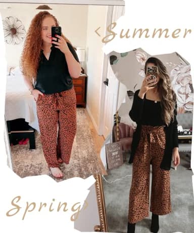 SySea Womens High Waist Leopard Pants Wide Leg Long Belted Palazzo Trousers with Pockets - Image 2