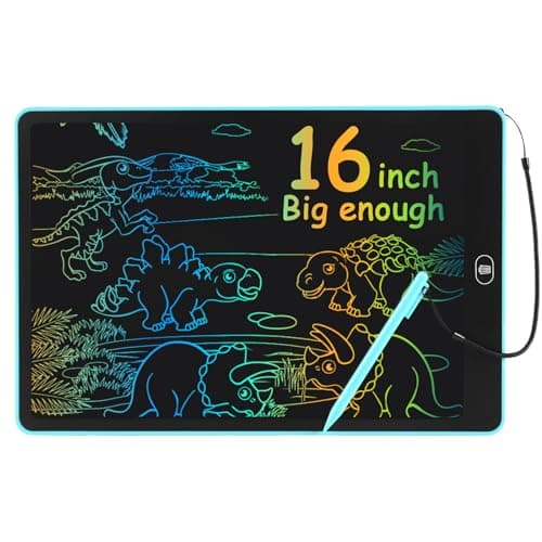 16 inch LCD Writing Tablet for Kids Adults,Colorful Drawing Pad Doodle Board School Supplies Christmas Gifts Toys for Girls Boys 3 4 5 6 7 8 Year Old Girl Boy Birthday Gift Ideas (Blue) - Image 1
