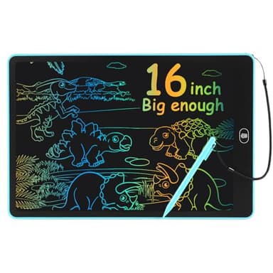 16 inch LCD Writing Tablet for Kids Adults,Colorful Drawing Pad Doodle Board School Supplies Christmas Gifts Toys for Girls Boys 3 4 5 6 7 8 Year Old Girl Boy Birthday Gift Ideas (Blue) - Image 1