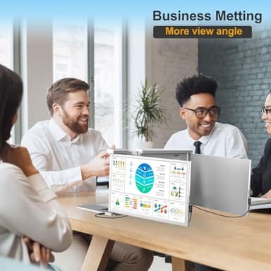 QGE Laptop Screen Extender, 14" 1080P FHD Triple Monitor for Laptop Extension- 315°Rotate Portable Dual Monitor Screen for 13.3-16.5" Laptops Type-C/HDMI/USB-A Plug & Play for Wins/Mac/Chro - Image 7