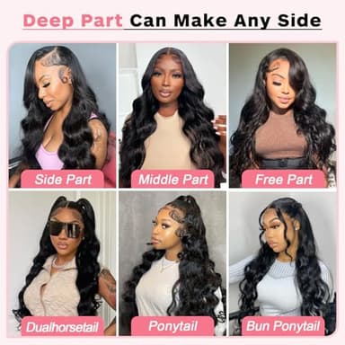 13X6 Body Wave Lace Front Wigs Human Hair 12A 250% Density 30 Inch Lace Frontal Wigs Human Hair Glueless HD Lace Front Wigs Human Hair Natural Color - Image 3