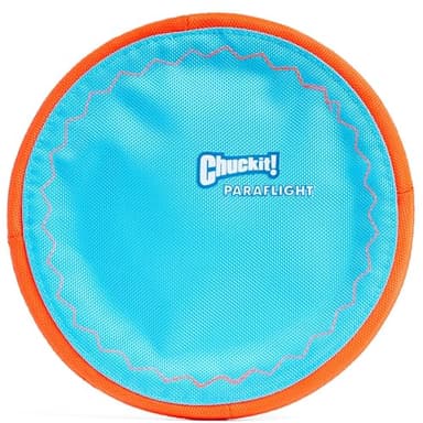 Chuckit! Paraflight Flying Disc Dog Toy - Water Floating Flyer - Durable Nylon Construction with Soft Rubber Edges - For Medium and Large Dogs - Size Large - 9.75" L x 9.75" W - Pack of 1 - Image 1