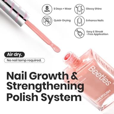 Beetles Pastel Nail Polish Set -6 Colors Pink Blue Yellow Nude Pink Purple Nail Polish Set Quick Dry Finger DIY Air Dry Nail Art Salon Home Pastel Reverie Gift for Women - Image 4