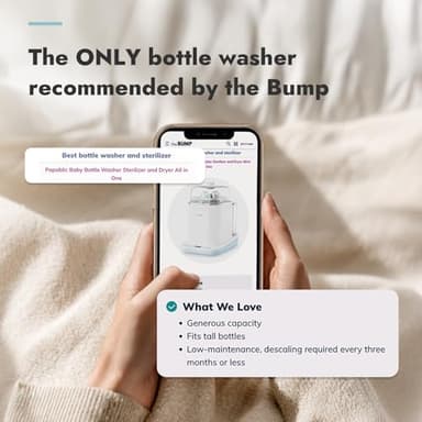 Papablic Bottle Washer Pro, Bottle Washer & Sterilizer & Dryer, 4-in-1 Bottle Washer Sanitizer for Bottles, Pump Parts, C-Section& Baby Essentials - Quick & Clean with 60 Detergent Tablets - Image 2