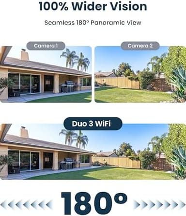 REOLINK 16MP WiFi Security Camera Outdoor, 180° Ultra-Wide Angle, Duo 3 WiFi, 2.4/5GHz Wi-Fi 6, Smart Detection, Color Night Vision, Two-Way Talk, IP67, Up to 512GB Storage, Plug-in Power (12V/2A - Image 4