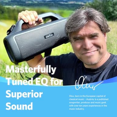 EarFun UBOOM X Portable Bluetooth Speaker, 80W Stereo with JumboBass, IP67 Waterproof Outdoor Speaker, RGB Light, 30H Playtime, Custom EQ, Bluetooth 5.3 Speakers for Outdoor, Camping, Beach - Image 2