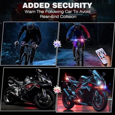 Suacopzar 8PCS Wireless LED Strobe Lights, Halloween 8 Colors Wireless Strobe Lights with Remote Control, IP65 Waterproof Rechargeable Anti-Collision LED Emergency Warning Light for Car Drone Aircraft - Image 8