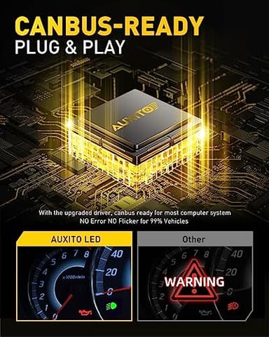AUXITO 9005/HB3 H11/H8/H9 LED Bulbs Combo, 50000LM Bright 6500K Cool White, 120W Fanless Light Bulbs, Pack of 4 - Image 5