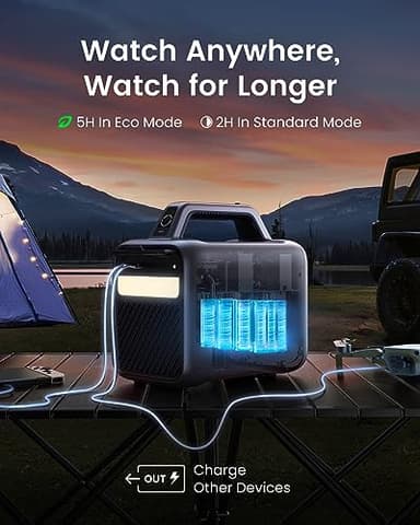 NEBULA Mars 3 Outdoor Portable Projector, 1000 ANSI Lumens, AI-Powered Image, Built-In Battery with 5 Hour Playtime, Android TV, 200 Inch Home Theater, for Backyard, Office and Business, and Camping - Image 4