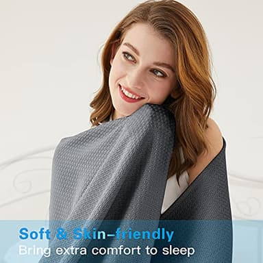 AmyHomie Cooling Blanket, 100% Rayon Derived from Bamboo, Cool Summer Blanket for Hot Sleepers, Soft Comfy Lightweight Blankets for All Seasons(Dark Gray, 79×91in) - Image 5