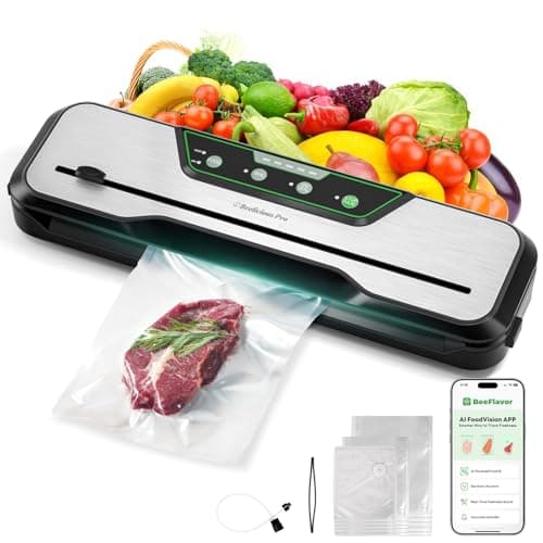 Automatic Food Vacuum Sealer Machine | Beelicious Pro 80KPa 8-In-1 Food Vacuum Saver with Starter Kits | 15 Bags, Pulse Function, Moist & Dry Mode and External VAC for Jars and Containers - Image 1