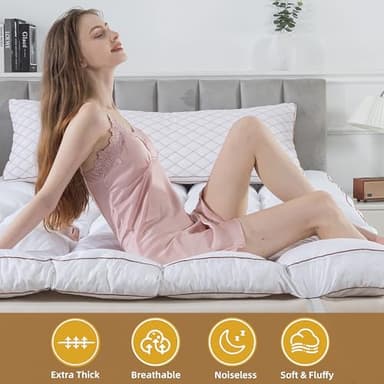 WhatsBedding 3 Inch Memory Foam Mattress Topper Full Size for Back Pain, 1700GSM Fluffy Shredded Memory Foam Filled Pillow Top, Extra Soft Bed Topper, Thicked Down Alternative-Lined, 54x75in - Image 7