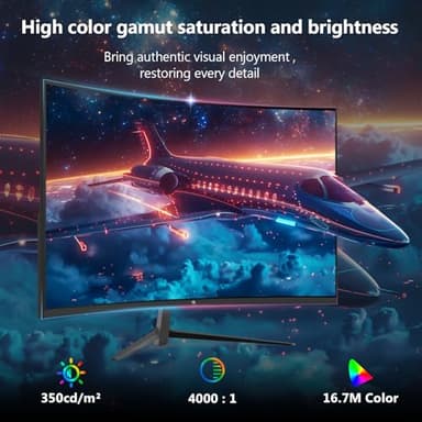 Z-Edge 27 inch Curved Gaming Monitor, FHD 1080P 280Hz Curved 1500R Computer Monitor, Ultra-Fast MPRT 1ms Monitor, 350nits, 16.7M Colors, 4000:1 Contrast, UG27P 2X DP 1.2 Ports and 2X HDMI 2.0 Ports - Image 5