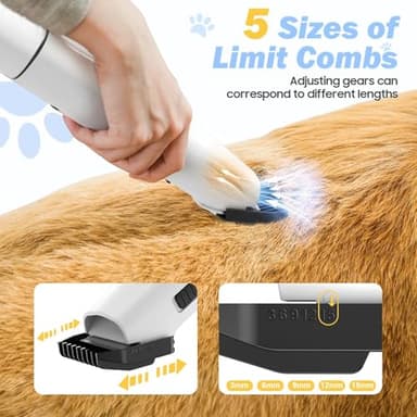 SNOYWEN Dog Grooming Kit & Pet Hair Dryer & Dog Electric Clippers, 3L Large Capacity with 8 Grooming Tools, Low Noise for Long Hair Dogs and Cats, Adjustable Airflow and Temperature, UL, Touchscreen - Image 4