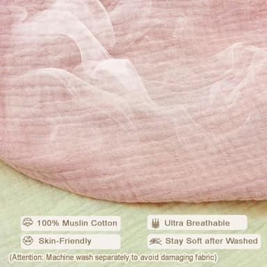 Nursing Pillow Cover - 2-Pack Muslin Cotton Removable Covers for Breastfeeding Pillows, Ultra-Soft Baby Feeding Pillowcase for Newborns, Fits 22.5"x18" Pillows (Pink & Cream) - Image 4