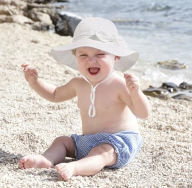 Baby Girl Sun Hat Summer Foldable Beach Hats with UPF50+ Sun Protection Wide Brim Toddler Bucket Hat Cap 0-6Months - Image 6