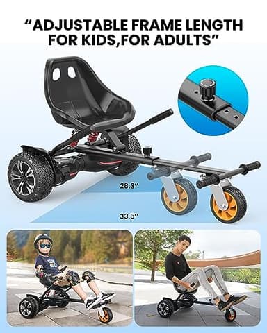 Gyroor K2 Balancing Scooter Go Kart Attachment for Kids & Adults, Adjustable Frame Length Balancing Scooter Seat Attachment for 6.5" 8" 10" Self Balancing Scooter - Image 3