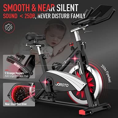 JOROTO X2PRO Bluetooth Exercise Bike, Stationary Indoor Cycling Bike with Readable 100 Levels Magnetic Resistance, Plus 12.6 inch Tablet Bracket - Image 5